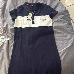 Tommy Hilfiger Navy and White Polo Dress
